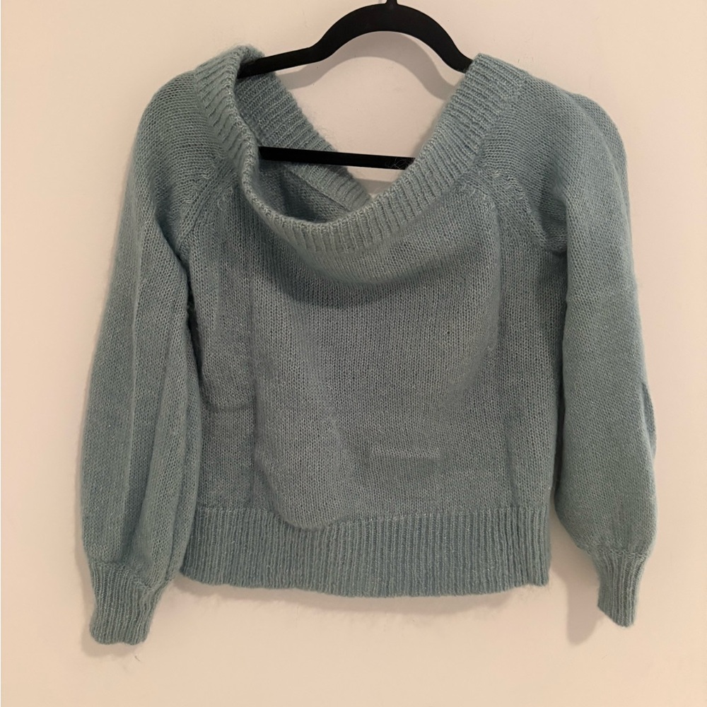 INTERMIX Mint Off-the-Shoulder Sweater size S - Picture 4 of 7
